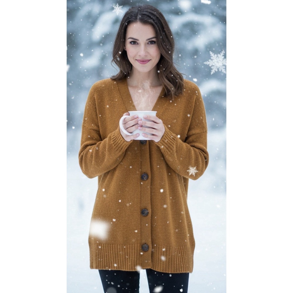 Smartwool Cozy Lodge Boyfriend Cardigan Womens Size S  Acorn‎ Heather Gorpcore